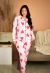 Pijama Longo Americano Rosa de Coração na internet