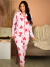 Pijama Longo Americano Rosa de Coração - comprar online