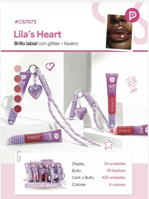 BRILLO LABIAL CON LLAVERO PINK21