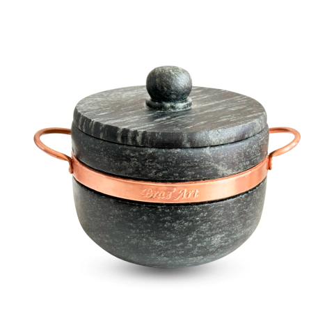 Panela De Pedra Sabão Caldeirão Alta 3 litros