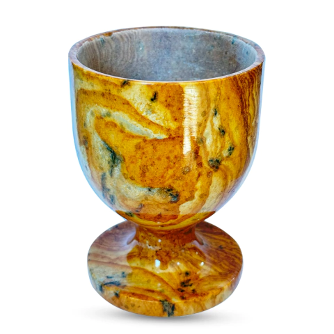 Taça De Pedra Sabão Envernizada Para Vinho