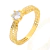 Anel Solitário Aro Telado Trabalhado com Zircônia em Ouro 18K - comprar online