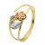 Anel Flor Tricolor Diamantado em Ouro 18K - comprar online