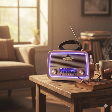 Caixa de Som Retrô Bluetooth com Rádio FM Portátil - comprar online