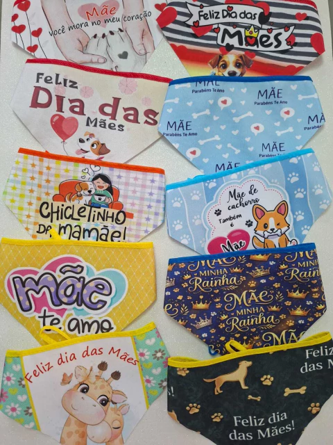 Combo Sortido Bandana Pet - Dia das Mães - 10 - 50 ou 100 un