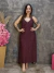 Vestido Midi Estampado Decote V na internet