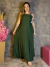 Vestido longo com Bolso Caimento Reto