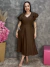 Vestido Midi Manga Babado na internet