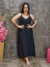 Vestido Midi Estampado Decote V - loja online