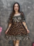 Vestido Curto De Manga Animal Print - Mais Gata
