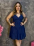Vestido Curto Decote V costas de Amarrar