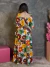 Vestido Longo Estampado de Manga Com Elastico na internet