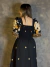 Vestido Longo Decote quadrado com Manga - comprar online