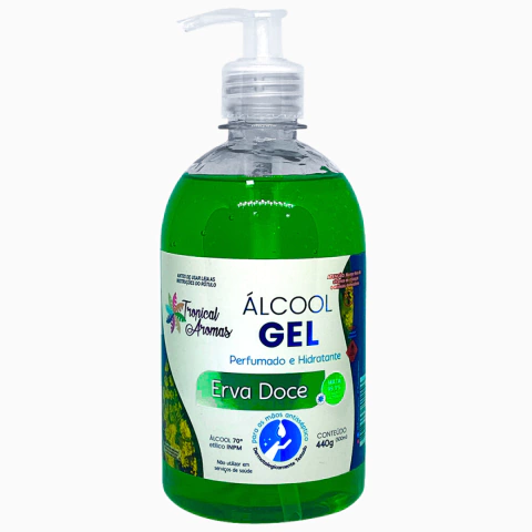Álcool Em Gel Perfumado Erva Doce 440Gr