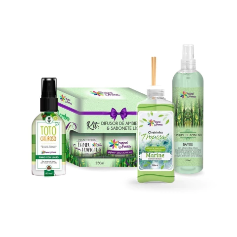 Kit Banheiro Bambu Tropical Aromas - comprar online