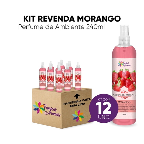 Kit Revenda Perfume De Ambiente Morango 240 ml