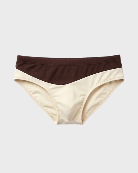Sunga Slip Color - 7cm - Marrom/Creme