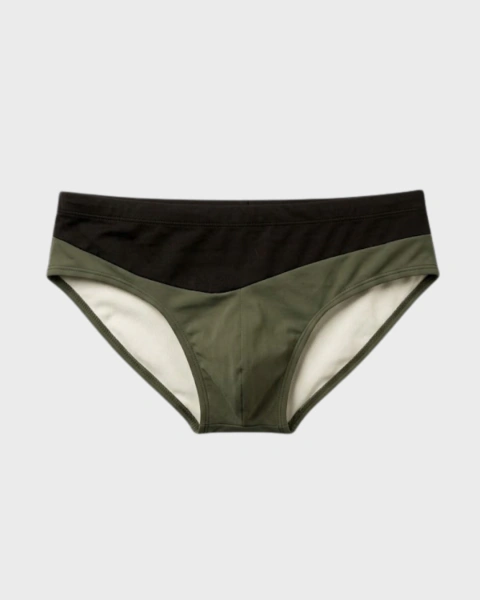 Sunga Slip Color - 7cm - Verde/Preto