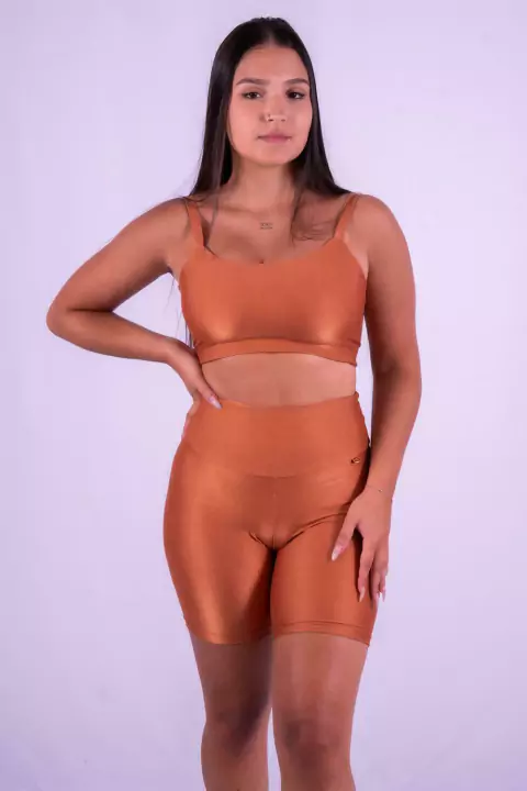 Conjunto Top Básico e Short Básico Caramelo