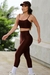 Conjunto Fitness Top Básico Viés e Calça Básica Compressão Café - Biquínis Camila Alves