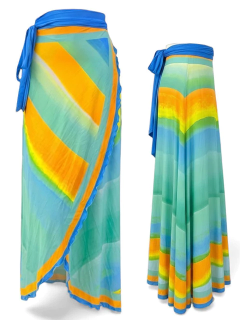 Saia Pareô Transpassado Estampa Localizada 006