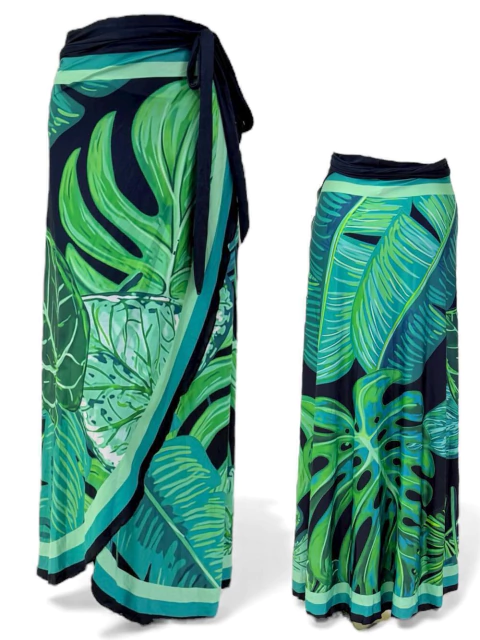 Saia Pareô Transpassado Estampa Localizada 026