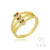 Anel Heart Lines Dourado Zircônia Colors