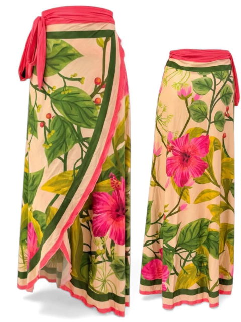 Saia Pareô Transpassado Estampa Localizada 010