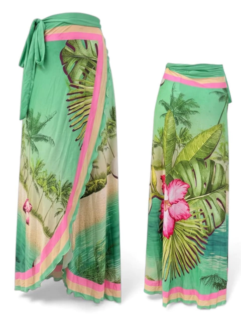 Saia Pareô Transpassado Estampa Localizada 022