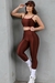 Conjunto Fitness Top Básico Viés e Calça Básica Compressão Café