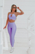 Conjunto Fitness Top Ana e Calça Básica Lavanda