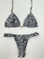 Top Cortininha Argola e Tanga Frufru Zebra