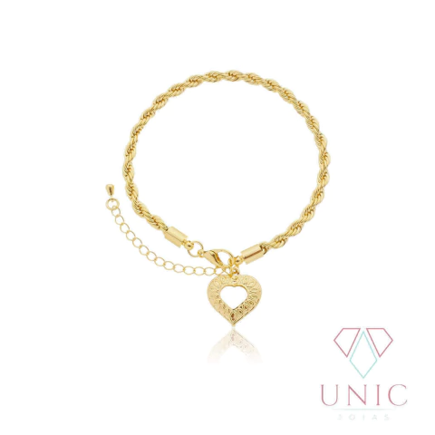 Pulseira Bia Cordão Baiano Dourado