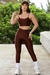 Conjunto Fitness Top Básico Viés e Calça Básica Compressão Café na internet