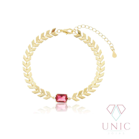 Pulseira Louise Rubi Dourado