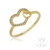 Anel Hearts Slim Zirconia Dourado