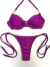 Top Meia Taça com bojo e Tanga Fio Dental Argola Cancún Fucsia
