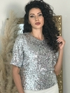 BLUSA 1/2 PAETE BASICA PRATA