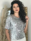 BLUSA 1/2 PAETE BASICA PRATA