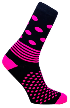 Meia Bolinhas Rosa Neon Cano Médio Partenza