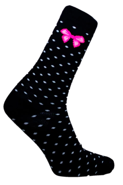 Meia Petit Laço Preto e Rosa Cano Médio Partenza