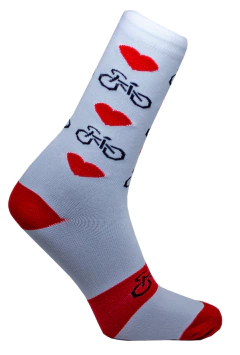 Meia Love Bike Branco Cano Médio Partenza