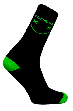 Meia Foda-se Preto Cano Médio Partenza