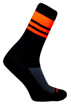 Meia Stripes Preto e Laranja Cano Médio Partenza