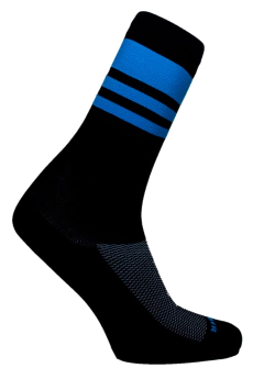 Meia Stripes Preto e Azul Cano Médio Partenza