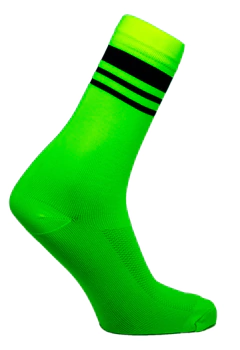 Meia Stripes Amarelo Neon e Preto Cano Médio Partenza