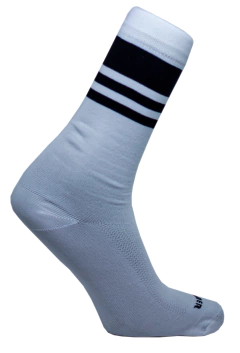 Meia Stripes Branco e Preto Cano Médio Partenza