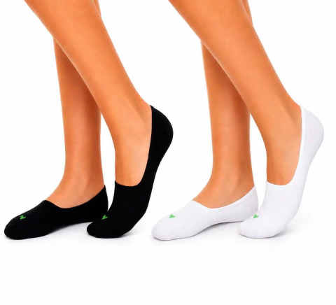 KIt 2 pares algodão invisíveis - Branco e Preto