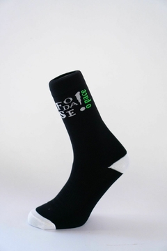 Meia Foda-se o Pace Preto Cano Médio Partenza