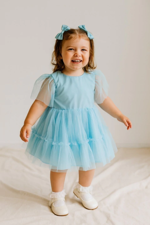 Vestido Azul laço - comprar online